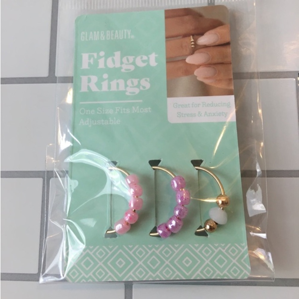 Glam & Beauty 3pc Set Anxiety Stress Relief Rings